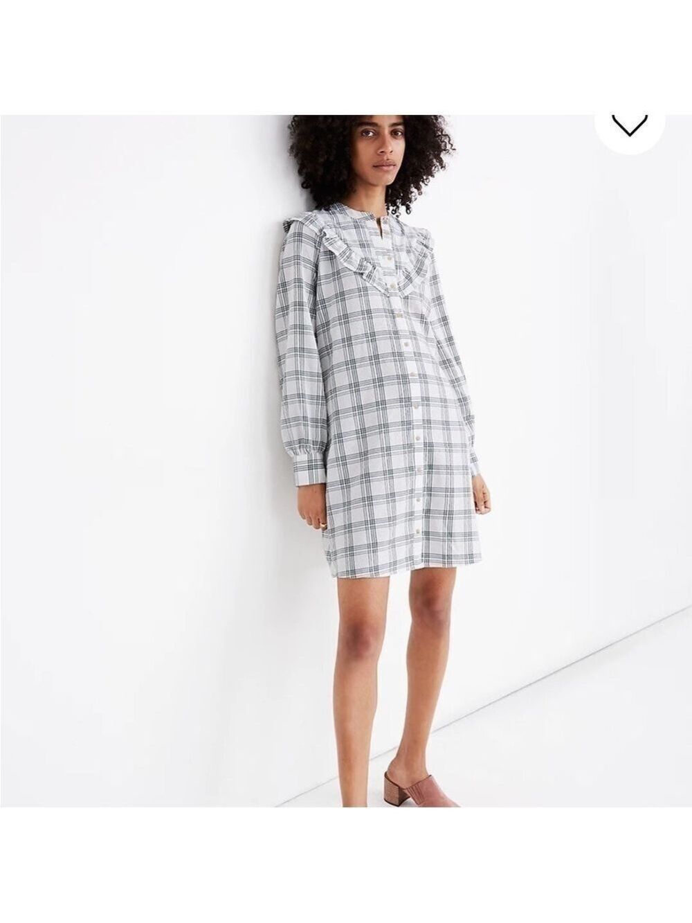 Madewell Plaid Ruffle Yoke Shirtdress